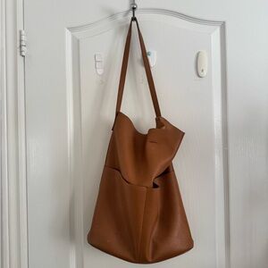 Oak + fort Brown Leather Tote Bag